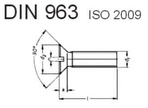 Gewindeschraube DIN 963 Grafik
